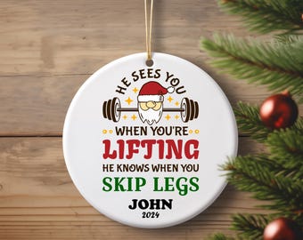 Personalized  Gymnastics Body Builder  workout Ornament, Weight Lifting Custom Ornament, Christmas Ornaments fitness gift for Christmas