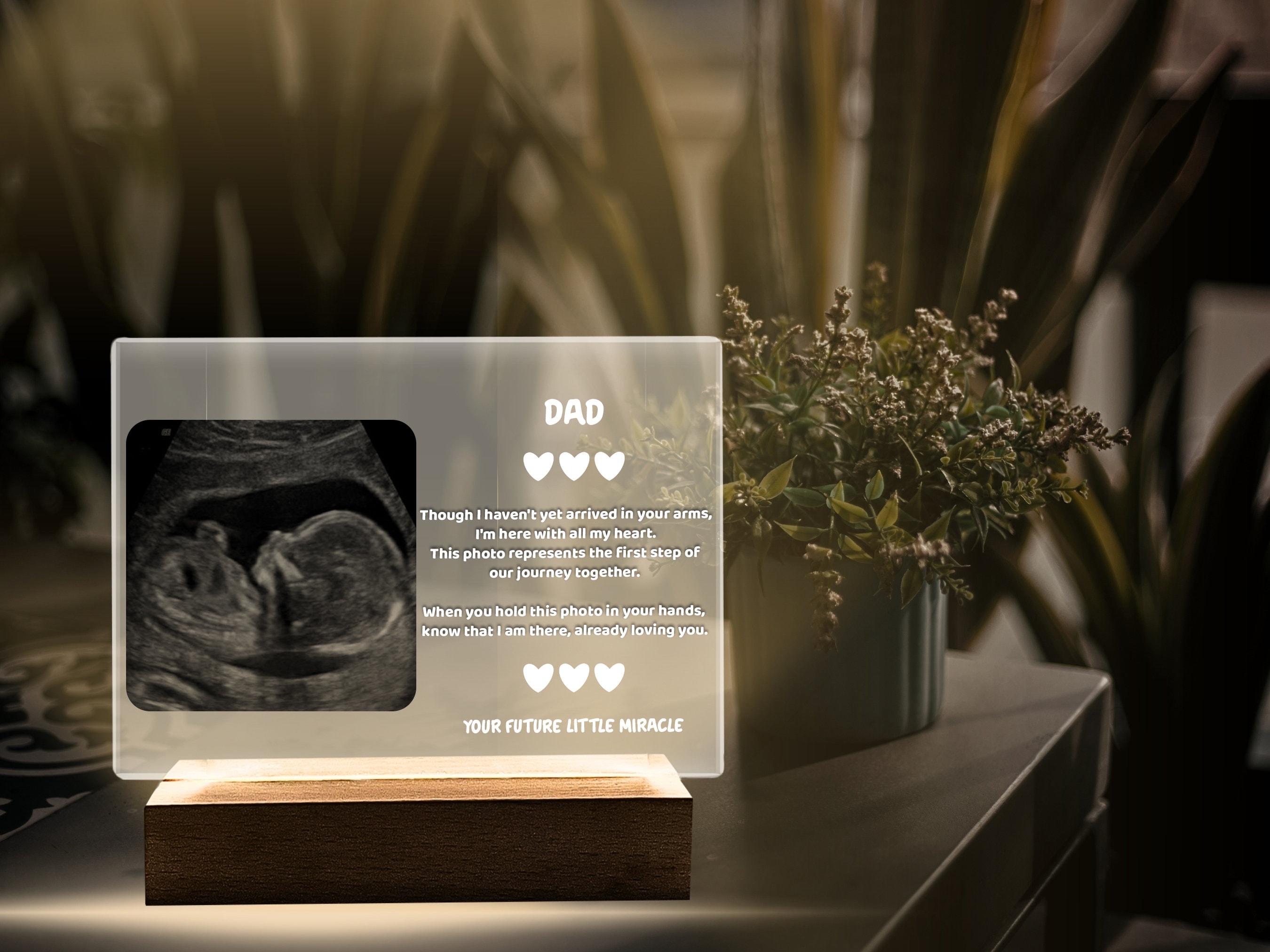 Personalized Night Light Gift for  First time Dad Father's Day, Custom Photo Collage LED Light for Home Decor, First Time Dad Gift