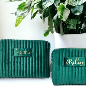 Personalized Makeup Bag for Mother's Day,Custom Makeup Bag Women,Velvet Cosmetic ,Travel Toiletry Bag,Bridesmaid Gift, Birthday gift for her