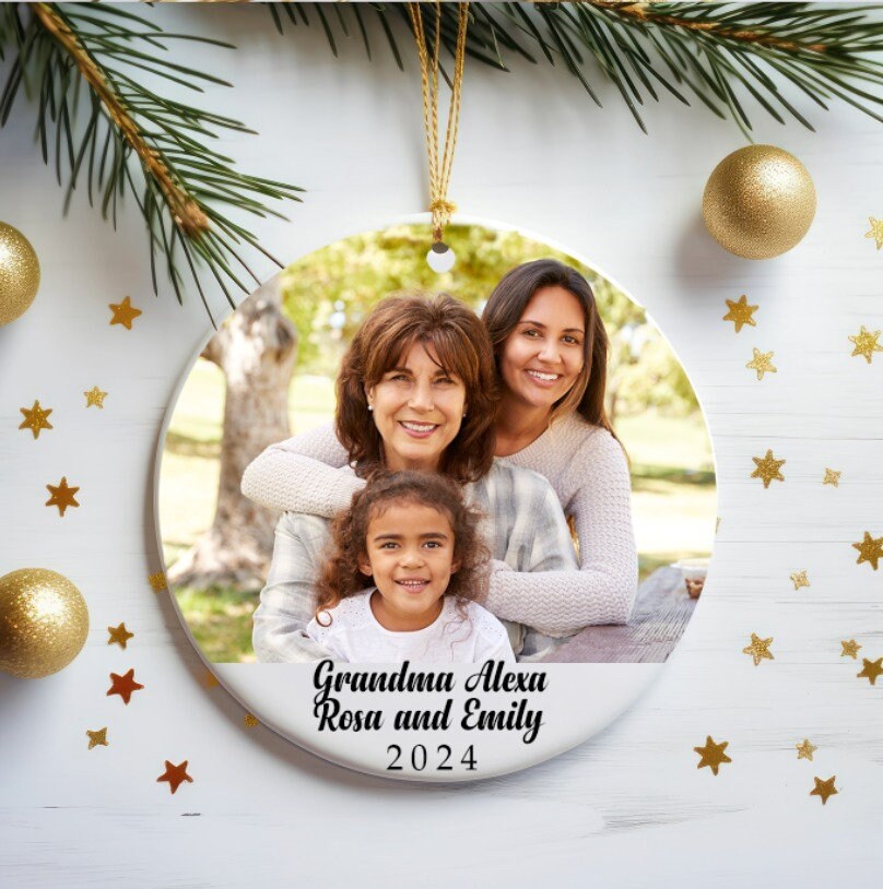Personalized Family Photo Ornament Custom Picture Name Family Keepsake ...