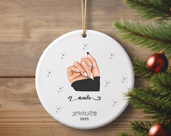 Personalized  Nail Artist  Ornament, Nail artist Occupation Custom Ornament, Christmas Tree Ornaments nail artist  gift for Christmas