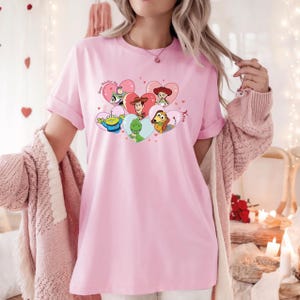 Toy Story Valentines Day Shirt, Toy Story hearts Shirt, Toy Story characters shirt, Jessie and woody valentines Shirt, Mickey valentine Tee.