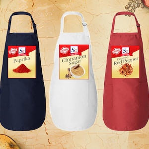Spice Girls Aprons Halloween Costumes,Food Seasoning,Matching Family Costumes, Group Halloween Costumes,Halloween Adult Youth Toddler Aprons