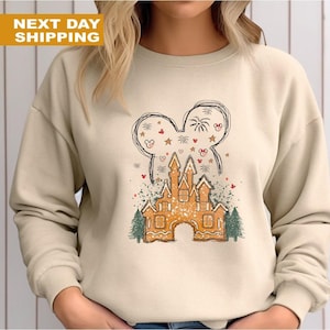 Disney Gingerbread Castle Sweater, Disneyland Christmas Family Sweater&Hoodie, Ginger Cookies Gift, Matching Couples Christmas Party Sweater
