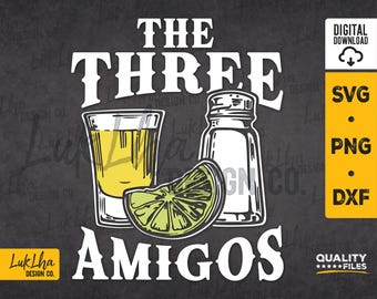 Los Tres Amigos Tequila SVG, Cóctel Divertido Cinco De Mayo Fiesta Fiesta PNG, Retro Margarita Social Club svg / Descarga digital