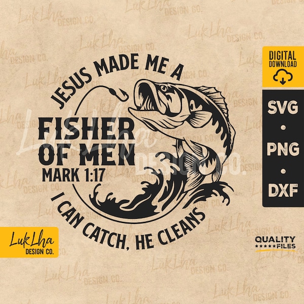 Jesus Made Me A Fisherman SVG, Fisherman SVG, Fisher Of Men svg, Fishing Dad svg, Mens Christian PNG, Cross fish hook svg | Digital download