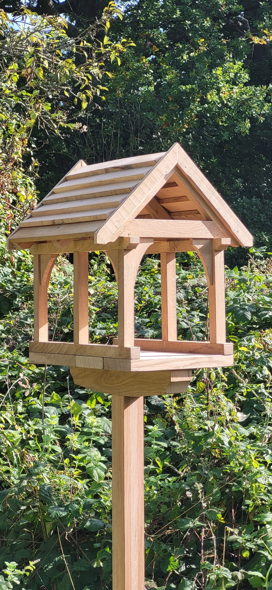 Handmade Oak Bird Table: Traditional Mortise & Tenon Construction. Free ...