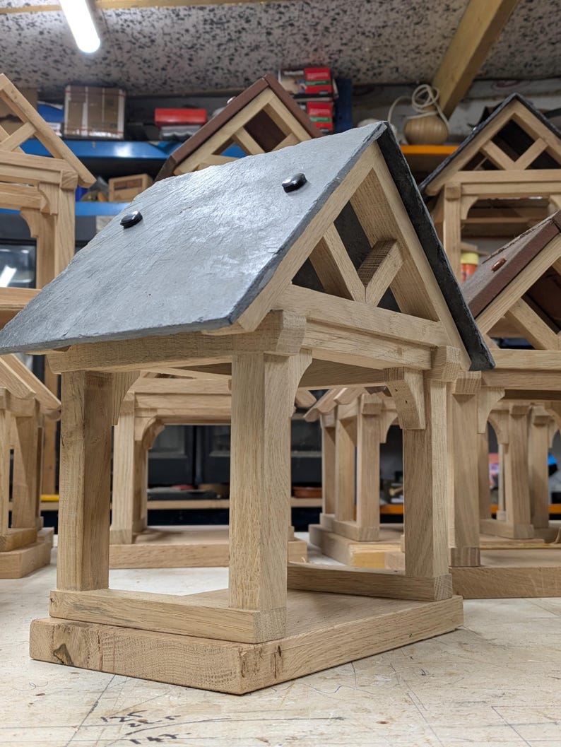 Handmade Barn Style Oak Bird Table With Slate Roof. Featured in ...