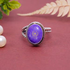 Charoite Ring,925Sterling Silver Ring,Purple Charoite Ring,Unique Charoite Ring,Dainty Purple Ring,Designer Oval Adjustable Ring,GiftFor Her