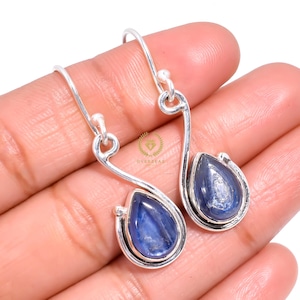 Kyanite Earrings, Sterling Silver Jewelry ,Gift for her, Gemstone Jewelry, Drop earrings,Christmas gifts,wedding Jewelry,925 Sterling Silver