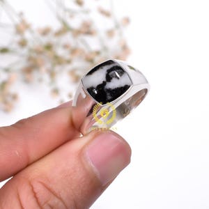 White Buffalo Turquoise Ring: Handmade 925 Sterling Silver Statement Ring