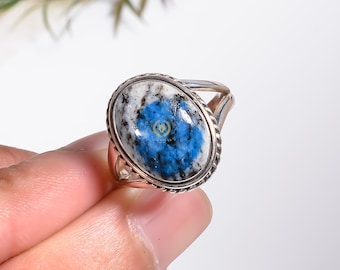 Handmade K2 Jasper Ring: Oval Cabochon, Sterling Silver