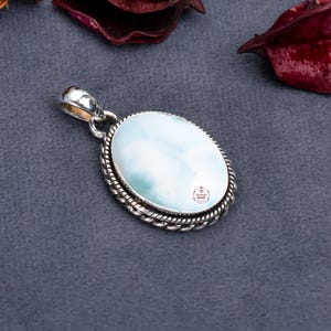 Natural Larimar Gemstone Pendant 925 Sterling Silver Pendant Handmade Jewelry Pendant gift Pendant Gift For Women Larimar Jewelry For Women
