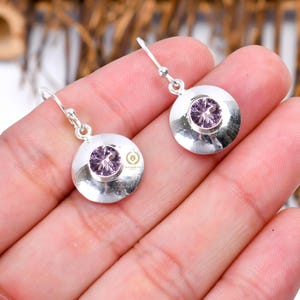 Handmade Rubellite Earrings: 925 Sterling Silver Drop Dangle