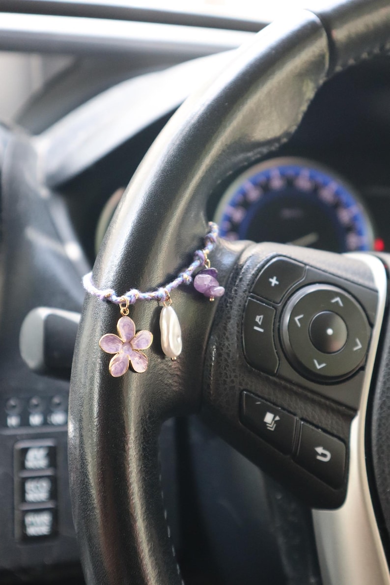Custom Handmade Gold Plated Car Charm Rope Chain: Steering Wheel Chain ...