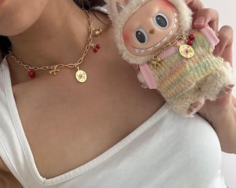 Doll Necklace – Matching Charm Necklace Jewelry fit Labubu Crybaby, Chiikawa, Stella – Handmade Resin Kawaii Accessory – for 17cm Doll
