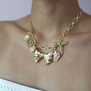 Build Your Own Custom Charm Necklaces 18k Gold Plated, Pick Your Charms, Handmade Dainty Necklace,Gold Charm ,Personalized Jewel, Charm Bar