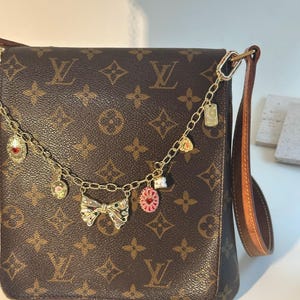 Taschen Anhänger, 18K Vergoldet Handtasche Kette mit Multi Charm, Frauen Trendy Handtasche Charme, Taschenzubehör Geburtstag erste Charme, Geschenk für sie