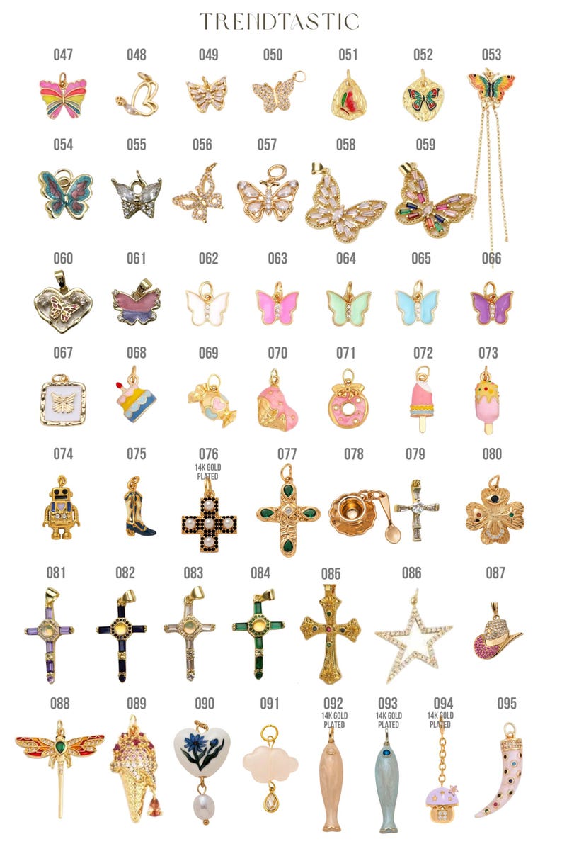 Charm Brooch Make Your Own Pin Customizable Safety Pin Purse Handbag Backpack Cardigan Fashion 18K Gold Plated Personalized Pin image 6
