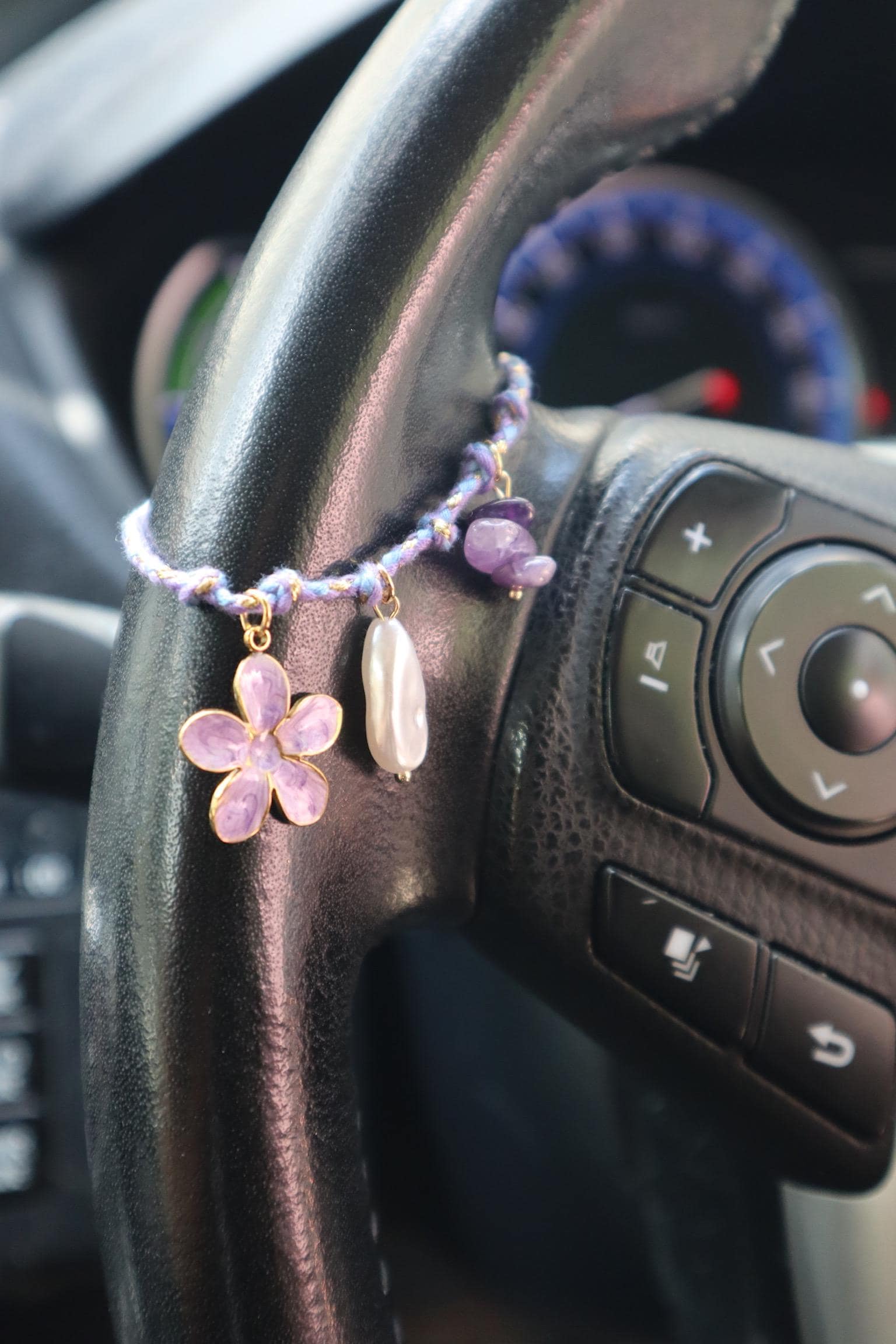 Custom Handmade Gold Plated Car Charm Rope Chain: Steering Wheel Chain ...