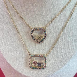 Charm médaillon flottant à choisir soi-même, pendentif rectangle en verre pour mémoire/médaillons shaker/breloque cadre mémoire