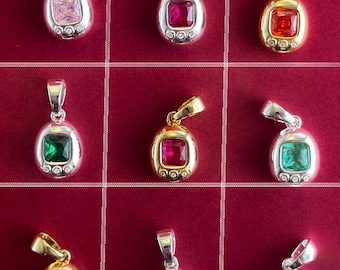 18K Gold/ S925 Plated Retro Virtual Digital Pet Pendant with Zircon Gem, Y2k Jewelry, 90's Kid Toys, Egg Pet Charm, Gemagotchi