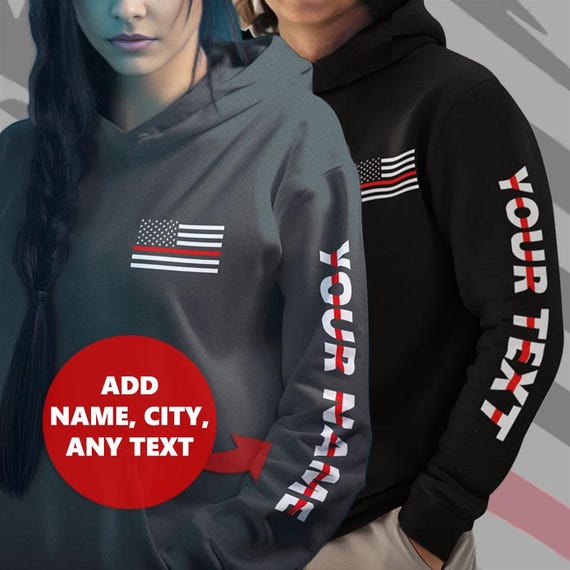 Custom Thin Red Line Hoodie, Firefighter Hoodie, Firefighter Sweatshirt, Custom Firefighter Department, Firefighter Jacket