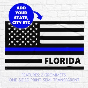 Benutzerdefinierte dünne blaue Linie Flagge | Personalisierte Polizei Flagge USA | Strafverfolgungs-Flagge