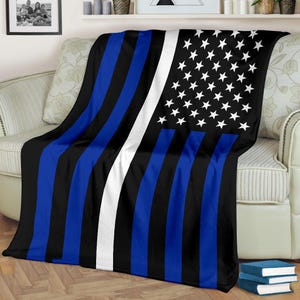 EMS Blanket, EMT Blanket, Thin White Line Blanket, Paramedic Blanket, White Stripe Blanket