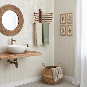 Handmade Rotating Wooden Coat Rack, Wall-Mounted Wood Hooks for Entryway, Kitchen, Bathroom, Space-Saving Hangers for Clothes, Towels, Bags