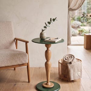 Handmade Wooden & Metal Pedestal Side Table – Sculptural Accent End Table, Modern Rustic Living Room Sofa Table, Luxury Minimal Home Decor

Add timeless elegance to your space with this handmade wooden and metal pedestal side table, designed as both a functional piece of furniture and a sculptural statement.

This unique accent table features a beautifully crafted solid wood tabletop paired with a durable metal pedestal base, creating the perfect balance of warmth and modern sophistication.