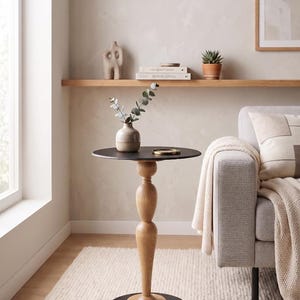 Handmade Wooden & Metal Pedestal Side Table – Sculptural Accent End Table, Modern Rustic Living Room Sofa Table, Luxury Minimal Home Decor

Add timeless elegance to your space with this handmade wooden and metal pedestal side table, designed as both a functional piece of furniture and a sculptural statement.

This unique accent table features a beautifully crafted solid wood tabletop paired with a durable metal pedestal base, creating the perfect balance of warmth and modern sophistication.