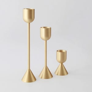 Luxury Candle Holder with Brushed Gold Modern Finish for Tapered Candles