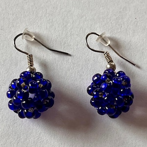 Beaded blue earrings
