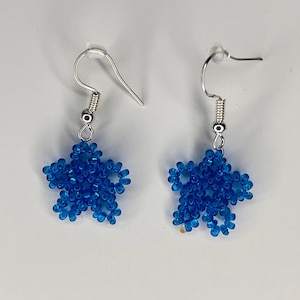 Beaded blue earrings