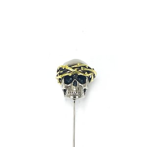 Crown of Golden Thorns Skull Lapel Pin.