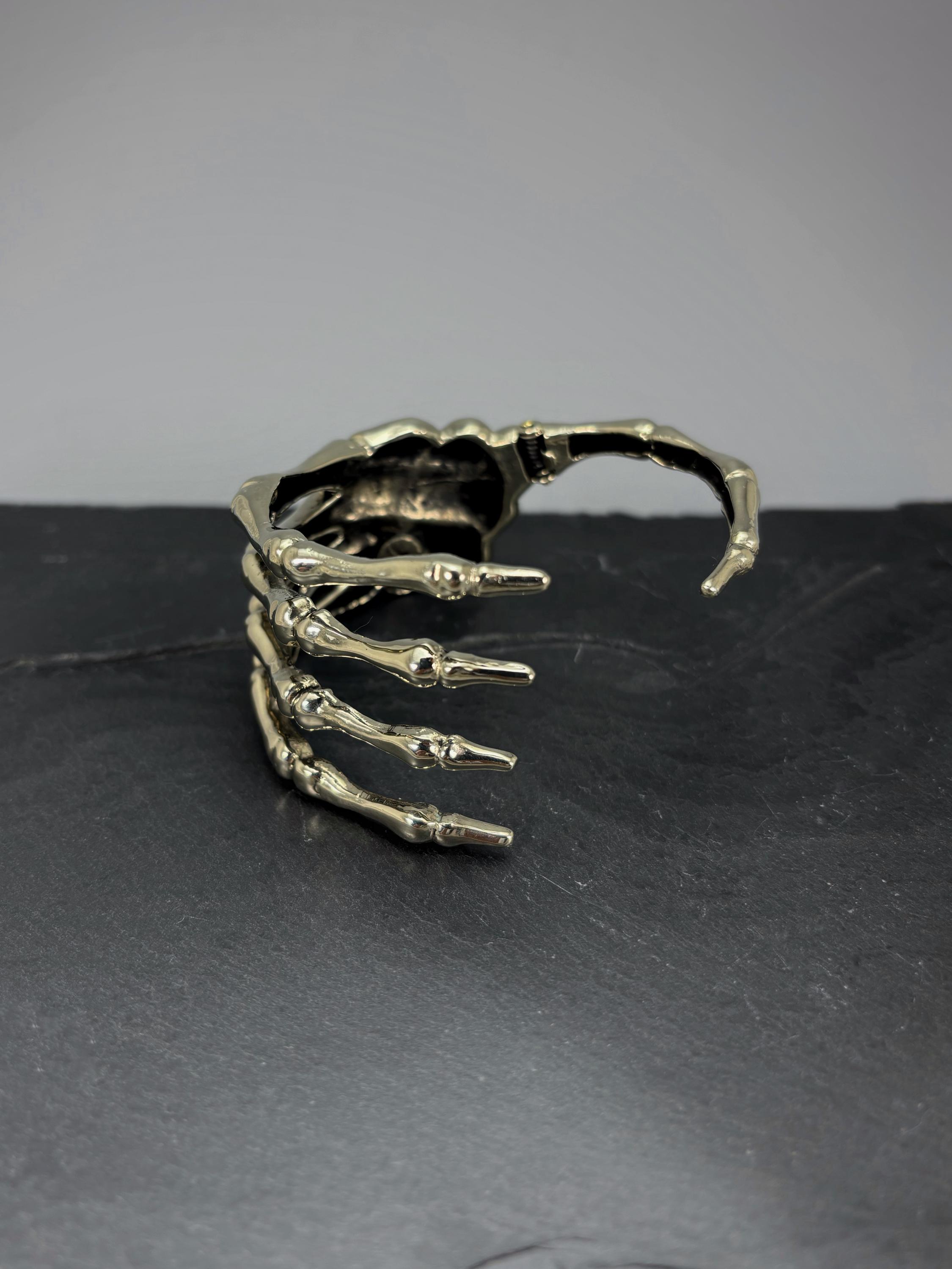 Skeleton Hand Bone Bangle Bracelet Handcuff. Available in 2 