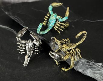 Zodiac Scorpio Scorpion-ring, verstelbare maat Verkrijgbaar in 3 kleuren.