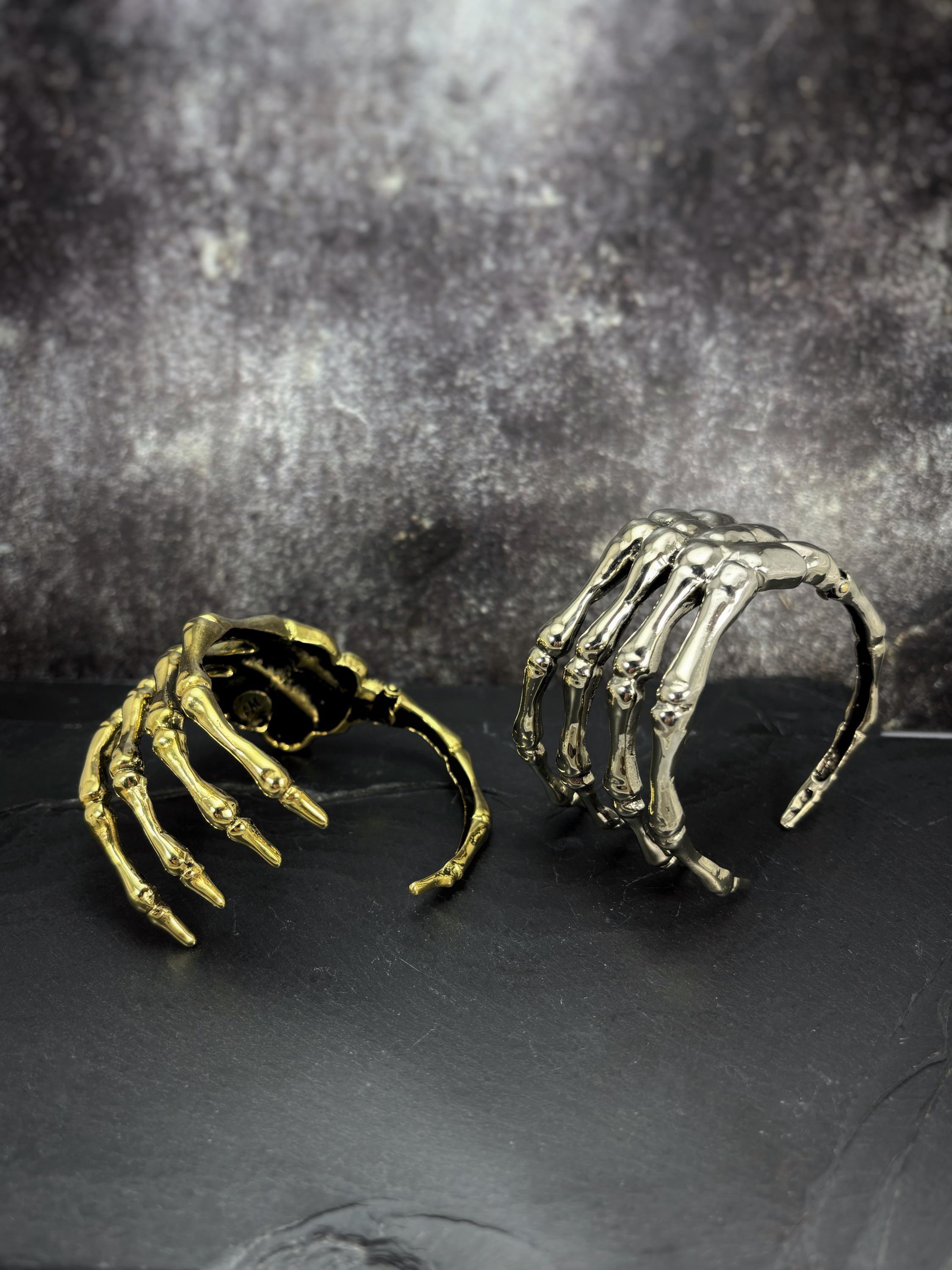 Skeleton Hand Bone Bangle Bracelet Handcuff. Available in 2 
