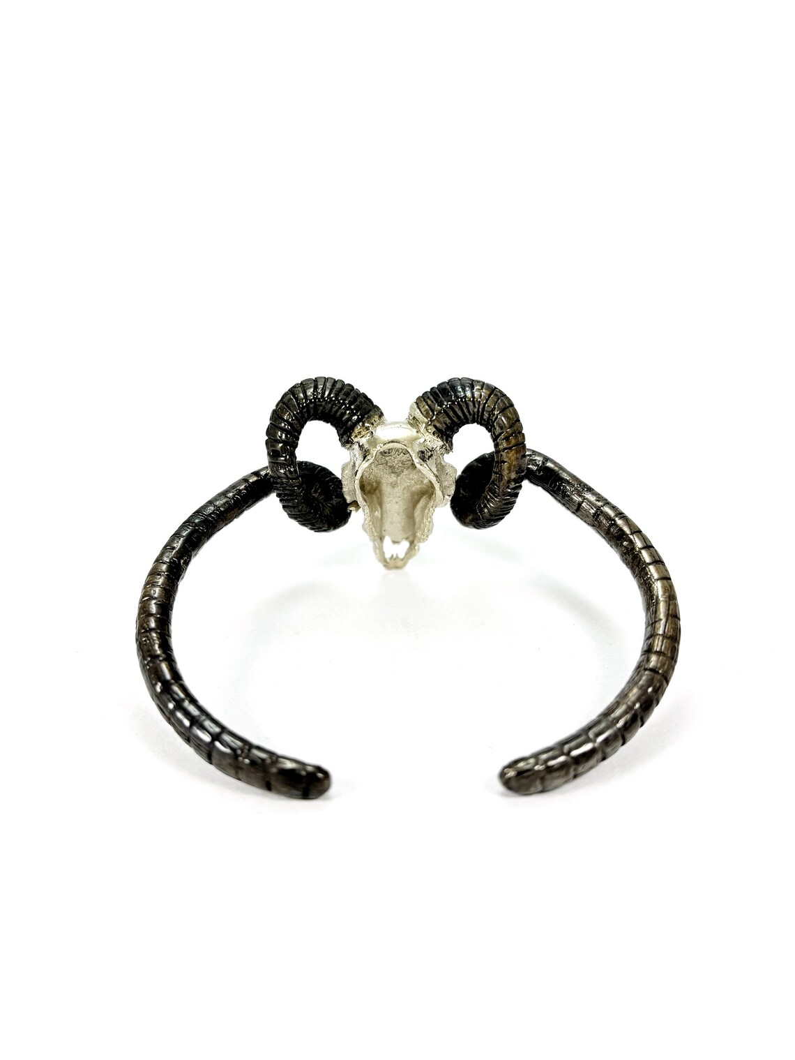 Ram Goat Skull Bangle Bracelet in White Bronze, Available in 4 ...