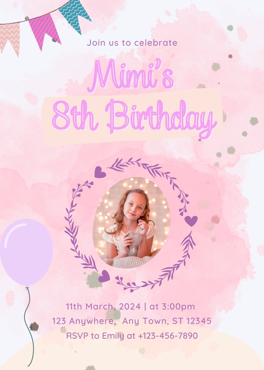 Birthday Invitations DIGITAL DOWNLOAD Etsy