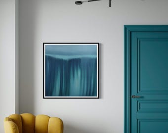Teal Blue Abstract Art Print | Modern Giclée Wall Decor