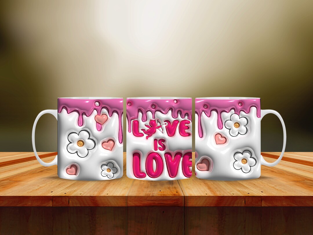 3D Love Heart Mug Wrap Png 3D Love Mug Design 3D - Etsy