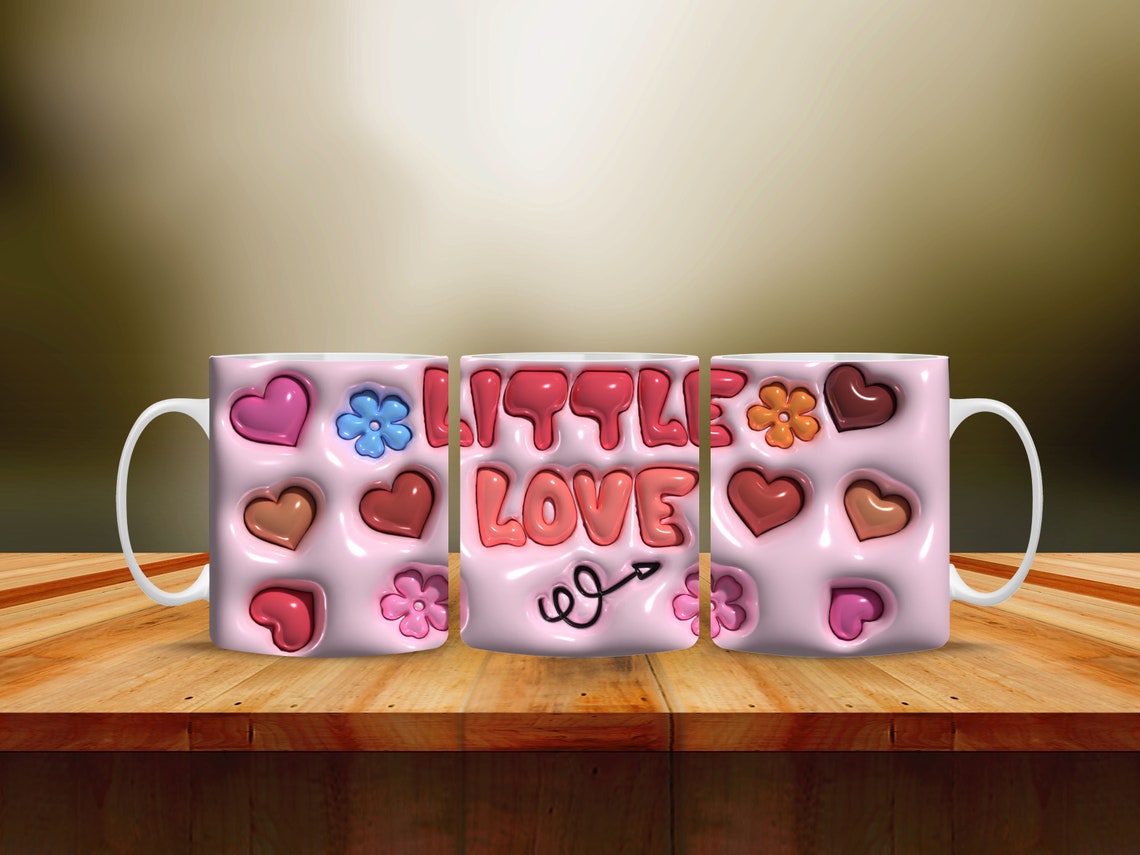 3D Love Heart Mug Wrap Png 3D Love Mug Design 3D - Etsy