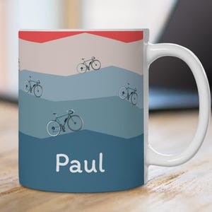 Personalized Bicycle Mug Road Bike Gift Cycling Coffee Mug Bicycle Lover Bike Enthusiast Ceramic Mugs with Name