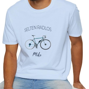 Rarely bikeless – Personalized bike shirt with name – Bicycle T-shirt for road bike & MTB fans – Gift for cyclists Unisex