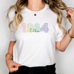 Birthday 30 40 50 60 personalized vintage and name retro year T-Shirt Birthday Gift Shirt 1984 1974 1994 2004 18 birthday