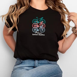 Personalized Women&#39;s Bicycle T-Shirt, Woman&#39;s Bicycle Shirt, Cycling Gift, Mountain Bike Women Gift, Women&#39;s Cycling T-Shirt with Name