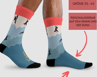 Kletter Socken Kletterin Strümpfe personalisiert Frauen Bergsteiger Geschenk Berg Liebhaber