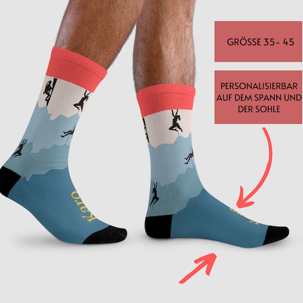 Kletter Socken Kletterin Strümpfe personalisiert Frauen Bergsteiger Geschenk Berg Liebhaber